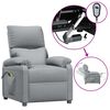 vidaXL Fotoliu de masaj electric rabatabil, gri deschis, textil