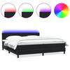 vidaXL Pat cu arcuri cu saltea și LED, negru, 180x210 cm, catifea