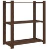 vidaXL Suport depozitare 3 niveluri, maro, 80x38x90 cm, lemn masiv pin