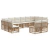 vidaXL Set de canapele de exterior 12 pcs Alb Natural și Crem