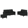 vidaXL Set de canapele cu perne, 3 piese, negru, piele ecologică