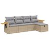 vidaXL Set canapele de grădină, 5 piese, cu perne, bej, poliratan