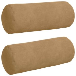 vidaXL Perne Bolster 2 pcs Maro &Oslash; 15 x 40 cm Țesătură din corduroy