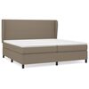 vidaXL Pat box spring cu saltea, gri taupe, 200x200 cm, textil