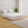 vidaXL Cadru de pat dublu, alb, 135x190 cm, lemn masiv