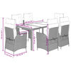 vidaXL Set mobilier de grădină cu perne, 7 piese, gri, poliratan