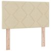 vidaXL Pat cu arcuri cu saltea cu headboard Crem 120 x 190 cm țesătură
