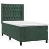 vidaXL Pat box spring cu saltea, verde &icirc;nchis, 90x200 cm, catifea