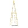vidaXL Brad de Crăciun &icirc;n formă de con, alb cald, 1400 LED-uri, 160x500 cm