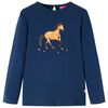 Tricou pentru copii cu m&acirc;neci lungi, bleumarin, 116