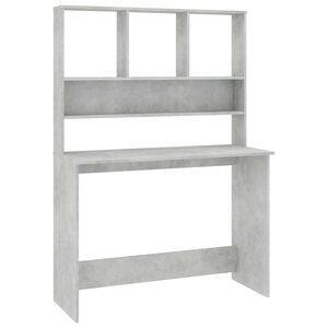 vidaXL Birou cu rafturi, gri beton, 110x45x157 cm, PAL