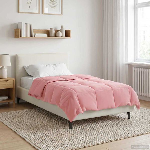 vidaXL Duvet de iarnă Patos Roz 140 x 220 cm Microfibră