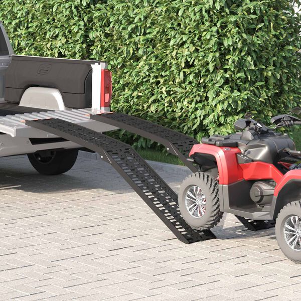 vidaXL Rampă de Încărcare 2 pcs Negru 222 x 29 x 14 cm Aluminiu