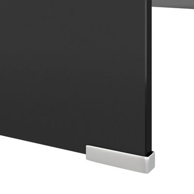 vidaXL Stand TV/Suport monitor sticlă, 120x30x13 cm, negru