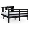 vidaXL Cadru de pat mic dublu, negru, 120x190 cm, lemn masiv