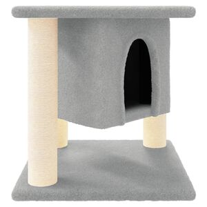vidaXL Ansamblu de pisici, st&acirc;lpi din funie sisal, gri deschis, 37 cm