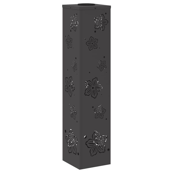 vidaXL Lumină LED Solară pentru Alei 2 pcs Negru Oțel laminat la rece