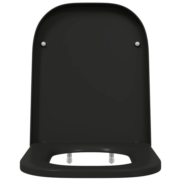vidaXL Capacul de toaletă Negru 44,5 x 35 x 3,6 cm Duroplast