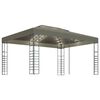 vidaXL Pavilion cu șiruri de lumini LED, gri taupe, 3x4m