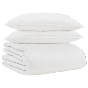 vidaXL Duvet de iarnă cu pernă 3 pcs Alb Pene de rață