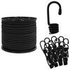 vidaXL Cords bungee cu c&acirc;rlige 8 mm Negru PP și cauciuc