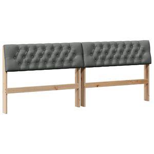 vidaXL Tăblie tapițată Gri &icirc;nchis 200 cm Lemn de pin masiv