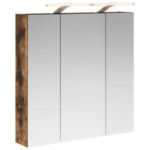 vidaXL Dulap cu oglindă pentru baie Stejar fumuriu 70 x 14,5 x 70 cm