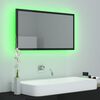 vidaXL Oglindă de baie cu LED, negru extralucios, 80x8,5x37 cm, acril