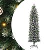 vidaXL Copac Artificial Slăb de Crăciun Verde și alb 240 cm