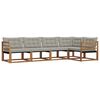 vidaXL Set de canapele de exterior 5 pcs Gri natural și deschis