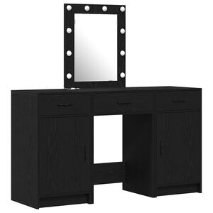 vidaXL Masă de Machiaj Negru 50 x 41 x 135 cm Lemn prelucrat
