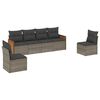 vidaXL Set mobilier grădină cu perne, 6 piese, gri, poliratan