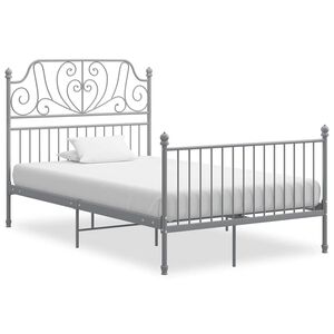 vidaXL Cadru de pat, gri, 120x200 cm, metal