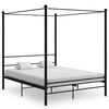 vidaXL Cadru de pat cu baldachin, negru, 160x200 cm, metal