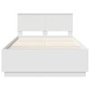 vidaXL Cadru de pat cu headboard Alb 135 x 190 cm Lemn prelucrat