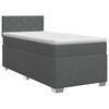 vidaXL Pat boxspring cu saltea Gri &icirc;nchis 100 x 200 cm Țesătură