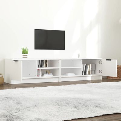vidaXL Comodă TV, 2 buc., alb, 80x35x36,5 cm, lemn prelucrat