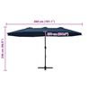 vidaXL Umbrelă soare exterior cu st&acirc;lp aluminiu, albastru, 460x270 cm