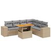 vidaXL Set canapele de grădină, 7 piese, cu perne, bej, poliratan