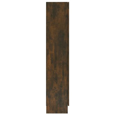 vidaXL Dulap vitrină, stejar fumuriu, 82,5x30,5x150 cm, lemn prelucrat