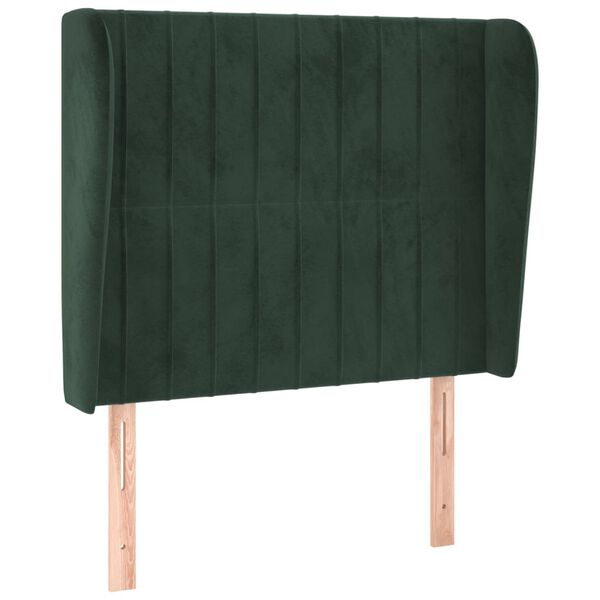 vidaXL Tăblie pat cu aripioare verde închis 83x23x118/128 cm catifea