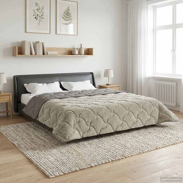 vidaXL Duvet complet pe tot parcursul anului Gri deschis 200 x 200 cm