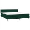 vidaXL Pat box spring cu saltea, verde &icirc;nchis, 180x210 cm, catifea