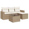 vidaXL Set canapele de grădină cu perne, 5 piese, bej, poliratan
