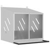 vidaXL Cutie pentru pui cu 2 compartimente, metal argintiu galvanizat