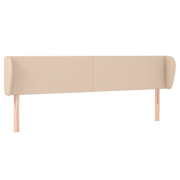 vidaXL Tăblie pat cu aripioare cappuccino 203x23x78/88cm piele eco