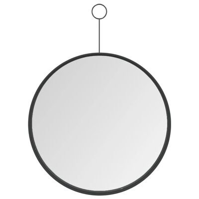 vidaXL Oglindă suspendată cu agățătoare, negru, 30 cm