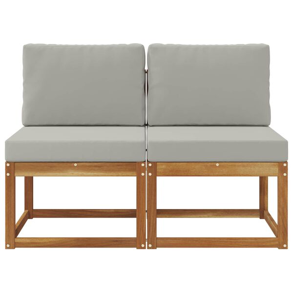 vidaXL 2 Bucată Canapea Medie pentru Exterior Lemn Solid de Acacia