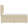 vidaXL Pat box spring cu saltea, crem, 90x200 cm, textil