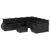 vidaXL Set canapele de grădină cu perne, 10 piese, negru, poliratan